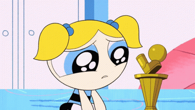 Bubbles From Powerpuff Girls Crying Looking At Trophy GIF