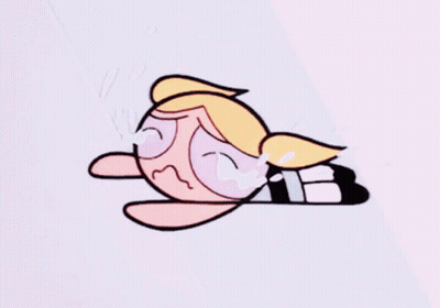 Bubbles From Powerpuff Girls Crying On Ground GIF