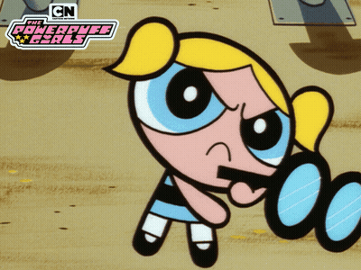Bubbles From Powerpuff Girls Looking Through Magnifying Glass GIF