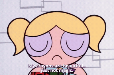 Bubbles From Powerpuff Girls Says Crayons Are Beautiful But Not Magic GIF