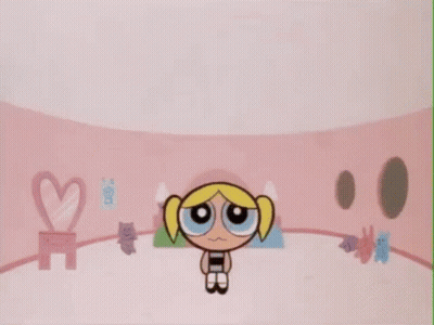 Bubbles From The Powerpuff Girls Crying In Pink Room GIF