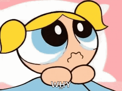 Bubbles From The Powerpuff Girls Is Laying In Bed Crying And Asking Why . GIF