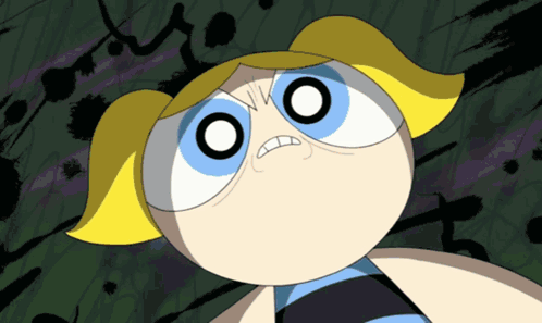 Bubbles From The Powerpuff Girls Is Making A Face GIF