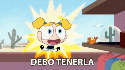 Bubbles From The Powerpuff Girls Says " Debo Tenerla " In Front Of Her GIF