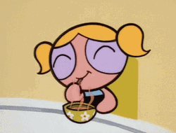 Bubbles Loves Soup Powerpuff Girls GIF