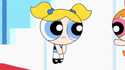 Bubbles Powerpuff Girls Standing Next To Another Girl GIF