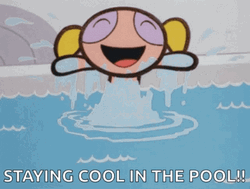 Bubbles Staying Cool In The Pool GIF