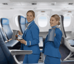Bubbly Flight Attendants Thrilled About Flying GIF