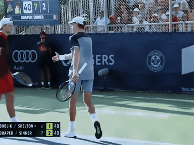 Bublik Vs Shelton Tennis Match Score 40-2 GIF