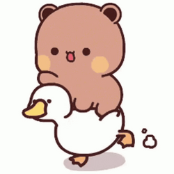 Bubu Dudu Rides A Duck Coming GIF