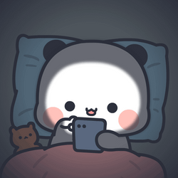 Bubu Scrolls On Phone At Night GIF