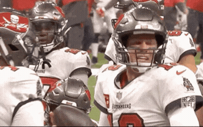 Buccaneers Football Players Huddled Together GIF