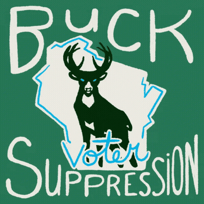 Buck Voter Suppression Poster With Deer GIF