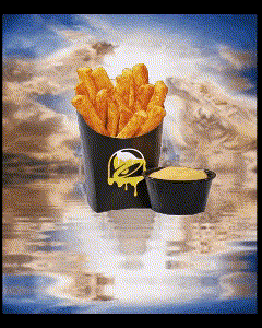Bucket Of French Fries With Dipping Sauce GIF