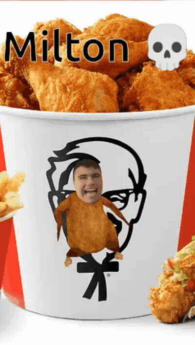 Bucket Of Fried Chicken Named Milton GIF