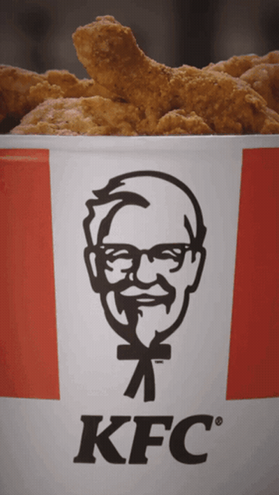 Bucket Of Fried Chicken With KFC Logo GIF