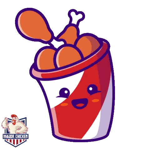 Bucket Of Fried Chicken With Major Chicken Sticker