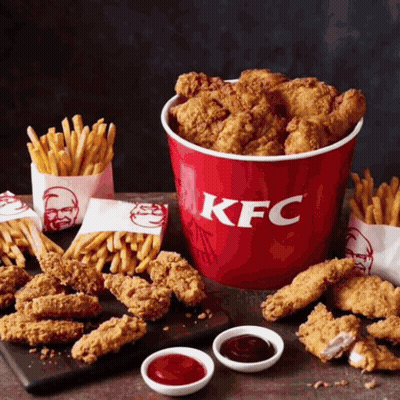 Bucket Of KFC Fried Chicken And French Fries GIF