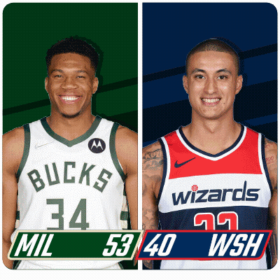 Bucks And Wizards Basketball Players Standing Together GIF