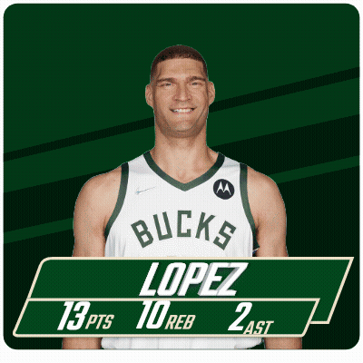 Bucks Lopez With 13 Points And 10 Rebounds GIF