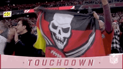 Bucs Banner Fans Holding Touchdown GIF