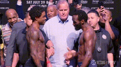 Bud Crawford And Errol Spence Shake Hands GIF