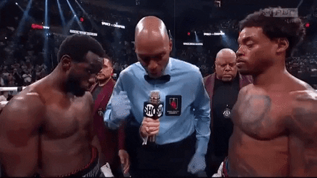 Bud Crawford And Errol Spence Touch Gloves GIF