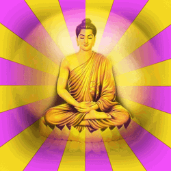 Buddha Image With Spiral Background
