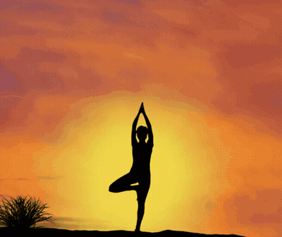 Buddha Sitting On Rock Overlooking Water Yoga GIF