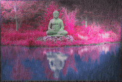 Buddha Statue Sitting Under The Rain