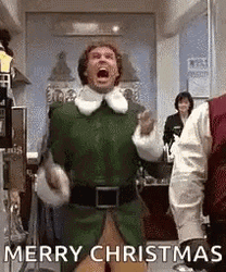 Buddy The Elf Energetic Merry Christmas GIF