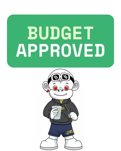 Budget Approved Cartoon Character Sticker