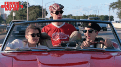 Bueller With Friends Riding Car GIF