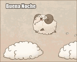 Buenas Noches With Sheep In Clouds GIF 
