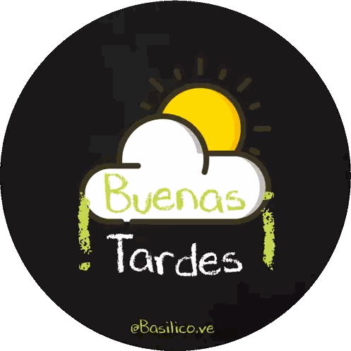 Buenas Tardes Sign With Sun And Cloud Sticker