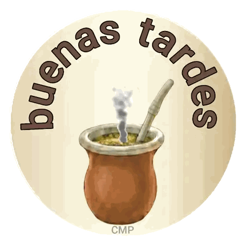 Buenas Tardes Tea Cup Sticker