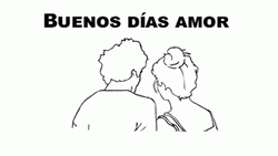 Buenos Dias Amor Couple Outline Animation