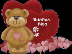 Buenos Dias Amor Cute Animated Bear Blinking Eyes GIF