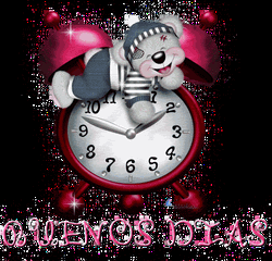 Buenos Dias Amor Flickering Clock Animation