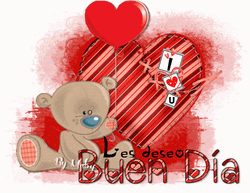 Buenos Dias Amor Heart Balloon Computer Design GIF