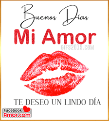 Buenos Dias Amor Kissable Lips Design GIF
