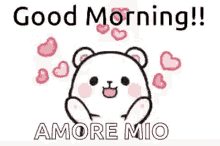 Buenos Dias Amor Milk Bear Spreading Hearts Animation GIF