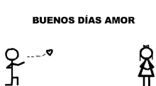 Buenos Dias Amor Stick Figure Heart Animation  GIF