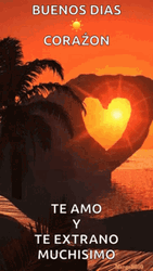 Buenos Dias Amor Sunrise Heart Figure GIF