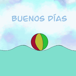 Buenos Dias Bendiciones Beach Ball Floating GIF