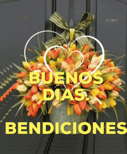 Buenos Dias Bendiciones Glowing Heart Tulips GIF