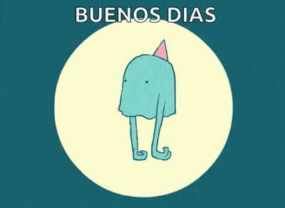 Buenos Dias Feliz Jueves Ghost With Pink Party Hat GIF