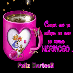Buenos Dias Feliz Martes Pink Coffee Mug