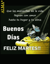 Buenos Dias Feliz Martes Pretty Butterflies Flowers GIF