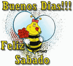 Buenos Dias Feliz Sabado Bee With Roses GIF